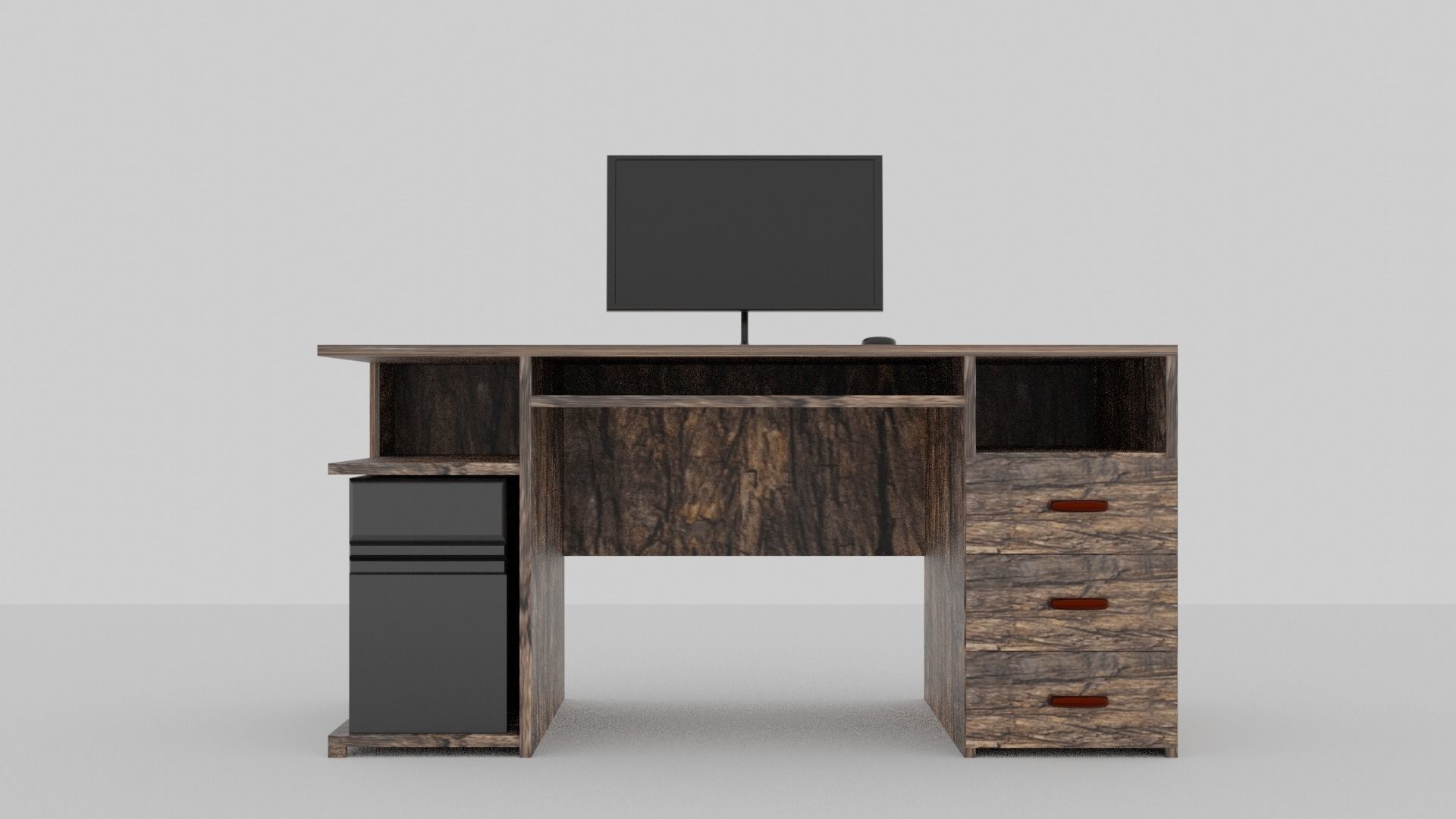 Computer Table Free low-poly 3D model_5