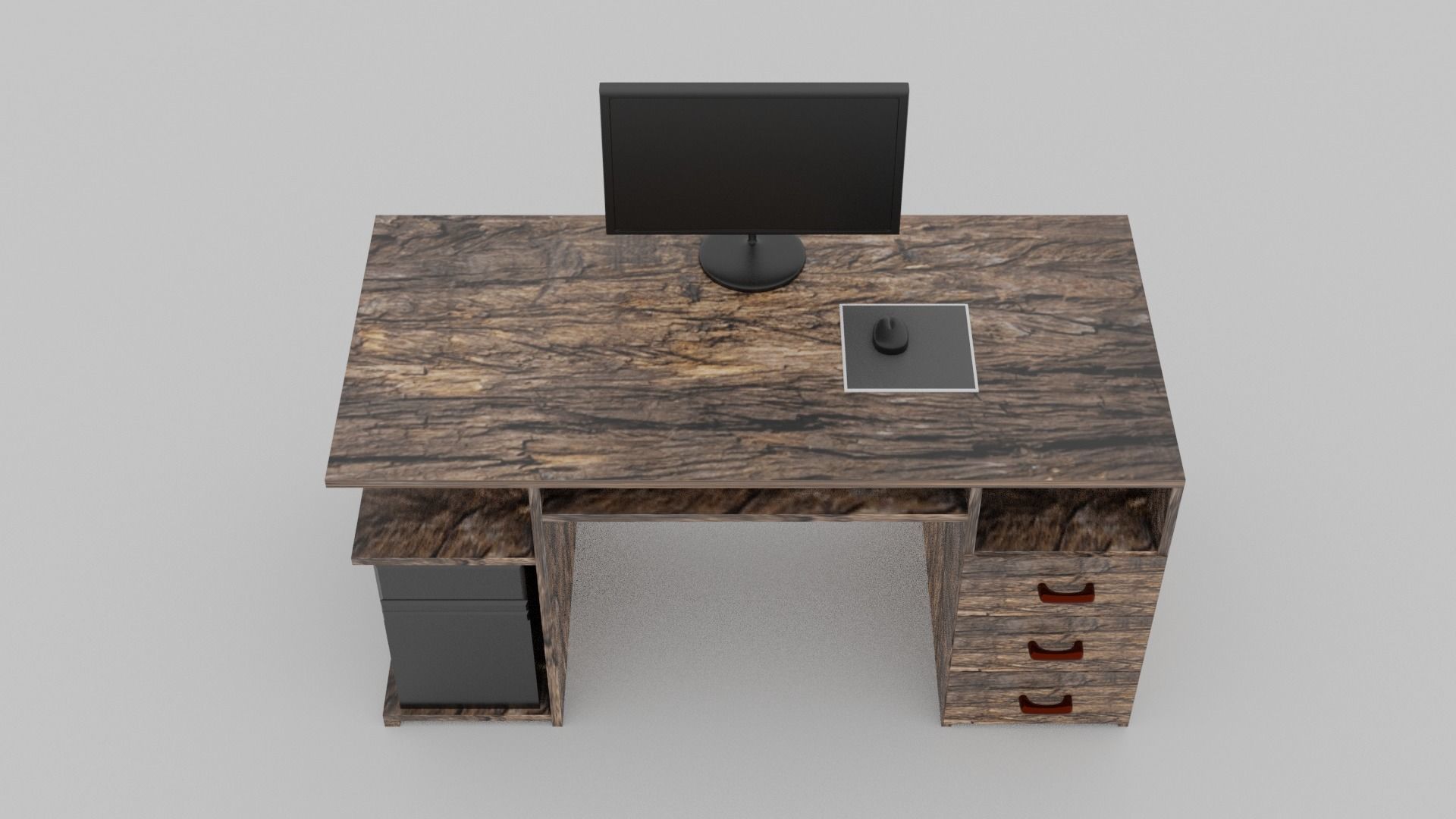 Computer Table Free low-poly 3D model_2