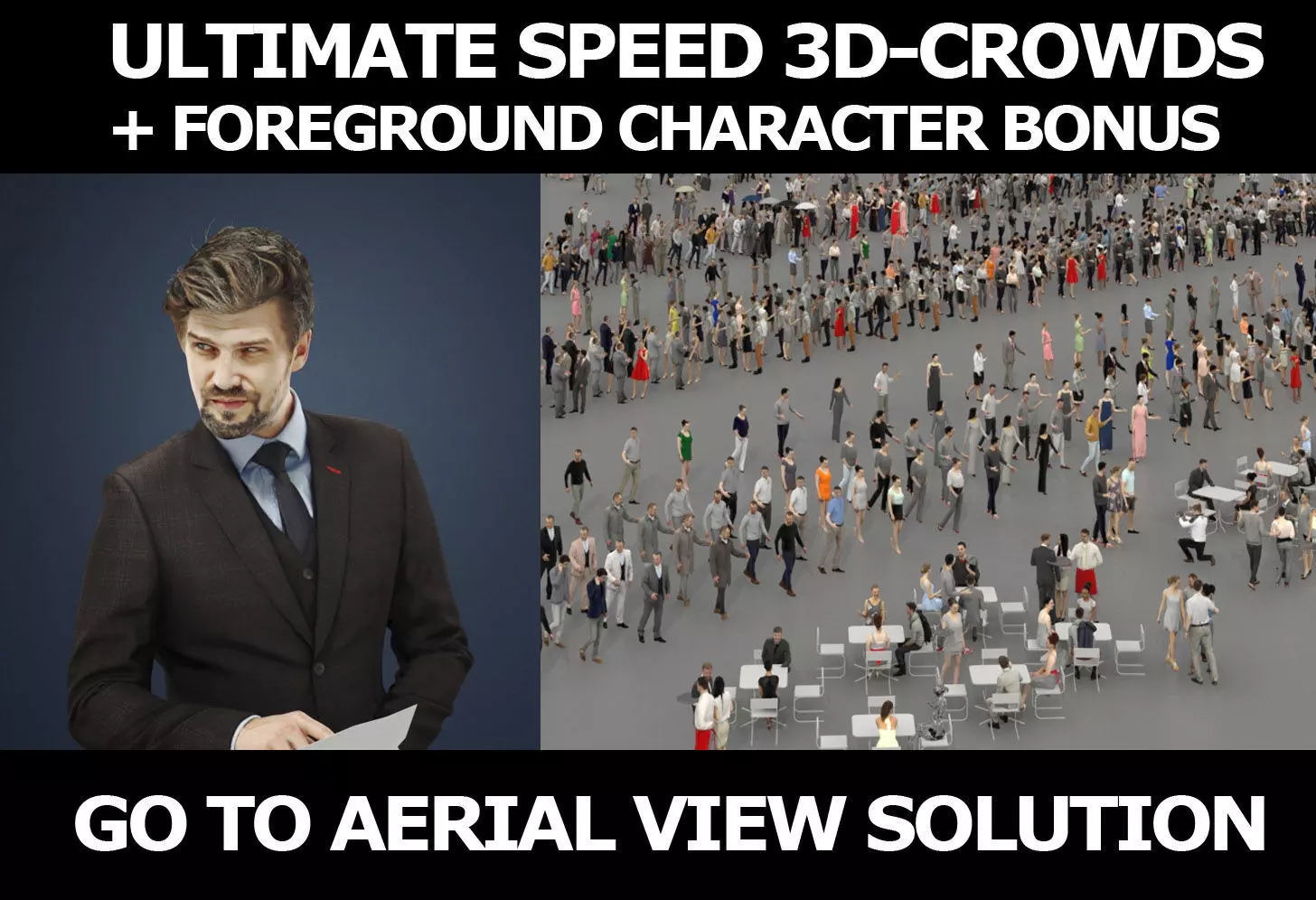 3d crowds Ingrain Viewing Documents A Foreground Business Man  3D Model Collection_0