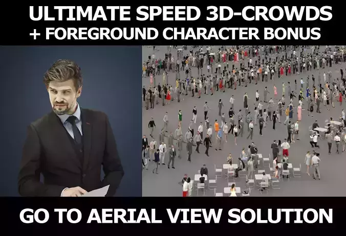 3d crowds Ingrain Viewing Documents A Foreground Business Man  3D Model Collection