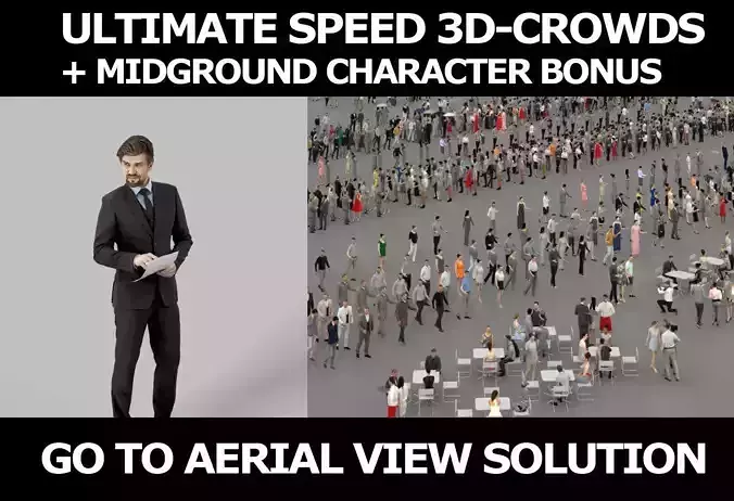 3d crowds Ingrain Viewing Documents A Midground Business Man 3D Model Collection