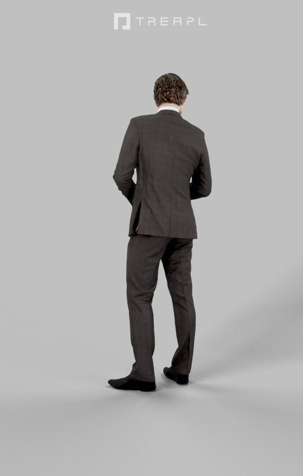 3d crowds Ingrain Viewing Documents A Midground Business Man 3D Model Collection_18