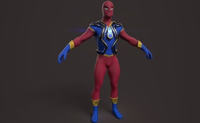 Spider-Man superhero Low-poly 3D model