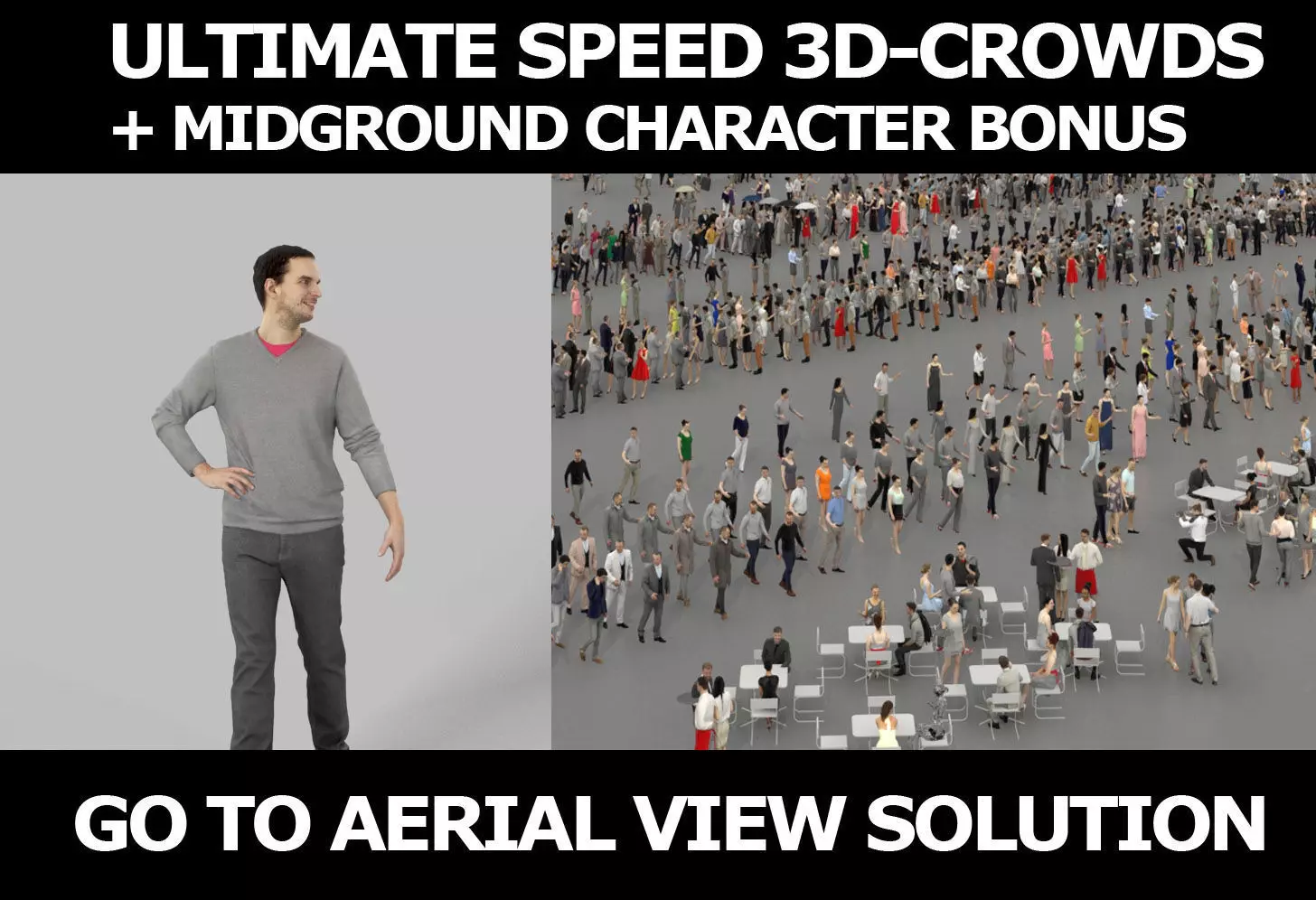 3d crowds and Jest Midground Casual Man Walking Explaining 3D Model Collection_0