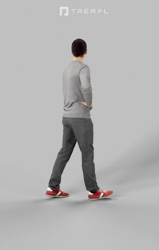 3d crowds and Jest Midground Casual Man Walking Explaining 3D Model Collection_16