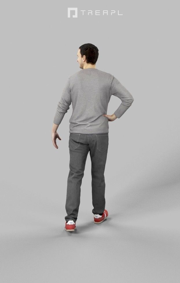 3d crowds and Jest Midground Casual Man Walking Explaining 3D Model Collection_17