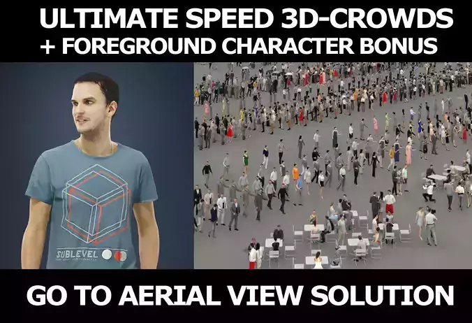 3d crowds Jest a Summer Foreground Casual Walking man 3D Model Collection