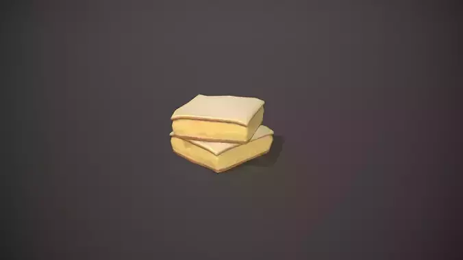 Custard Slice Low-poly 3D model