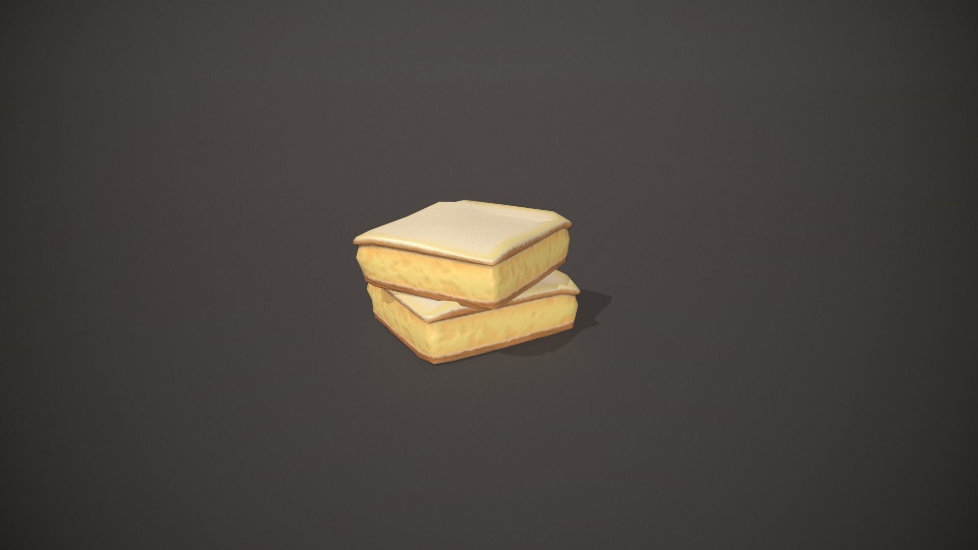 Custard Slice Low-poly 3D model_5