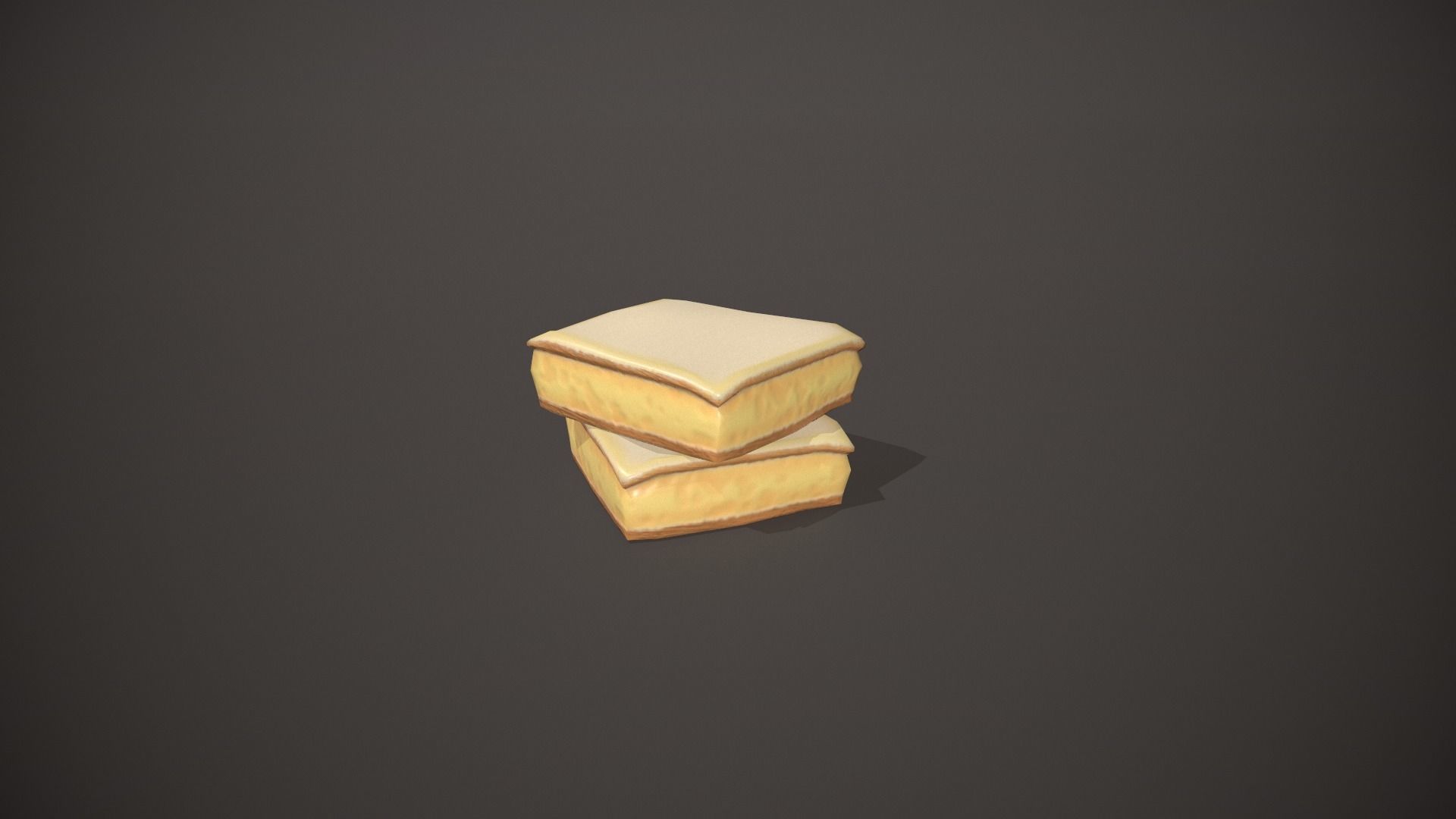 Custard Slice Low-poly 3D model_2