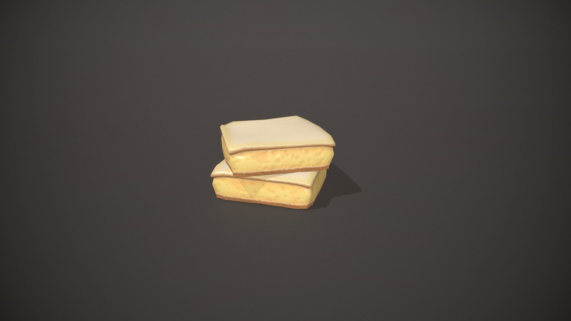 Custard Slice Low-poly 3D model_9