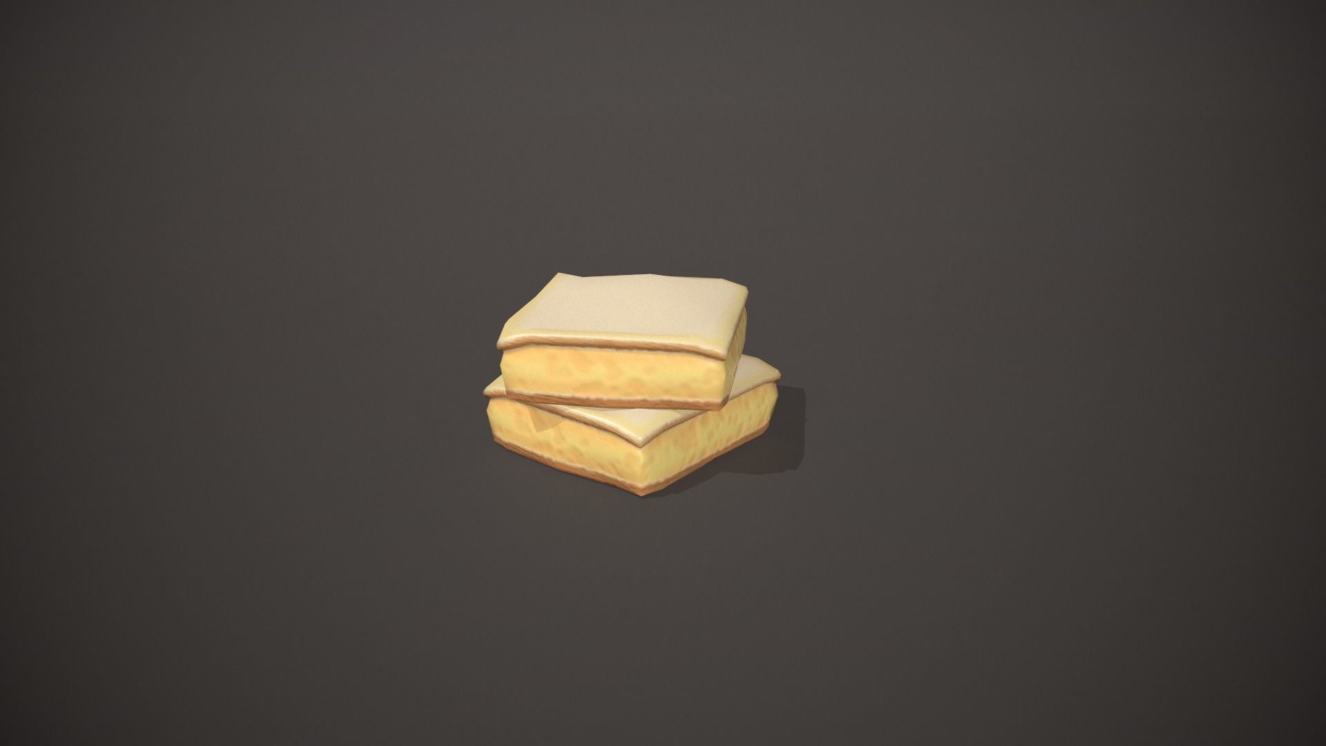 Custard Slice Low-poly 3D model_11