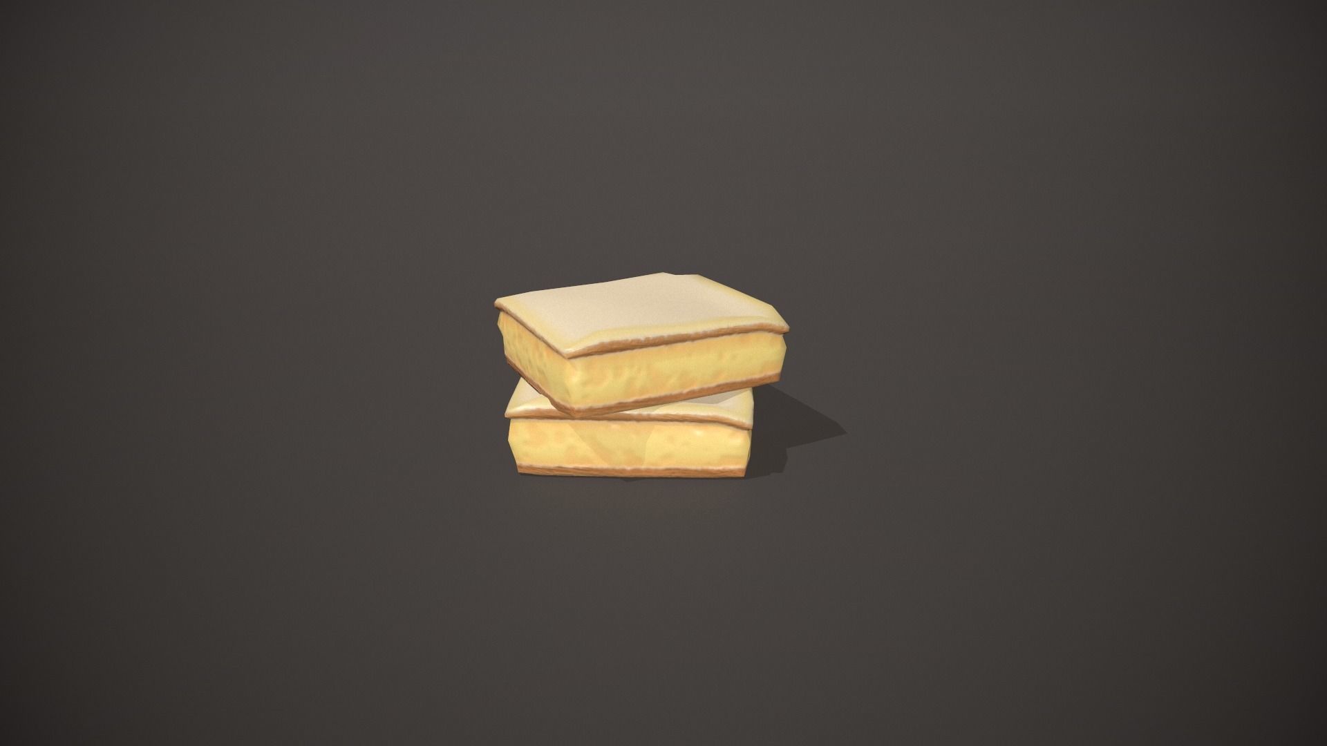 Custard Slice Low-poly 3D model_4