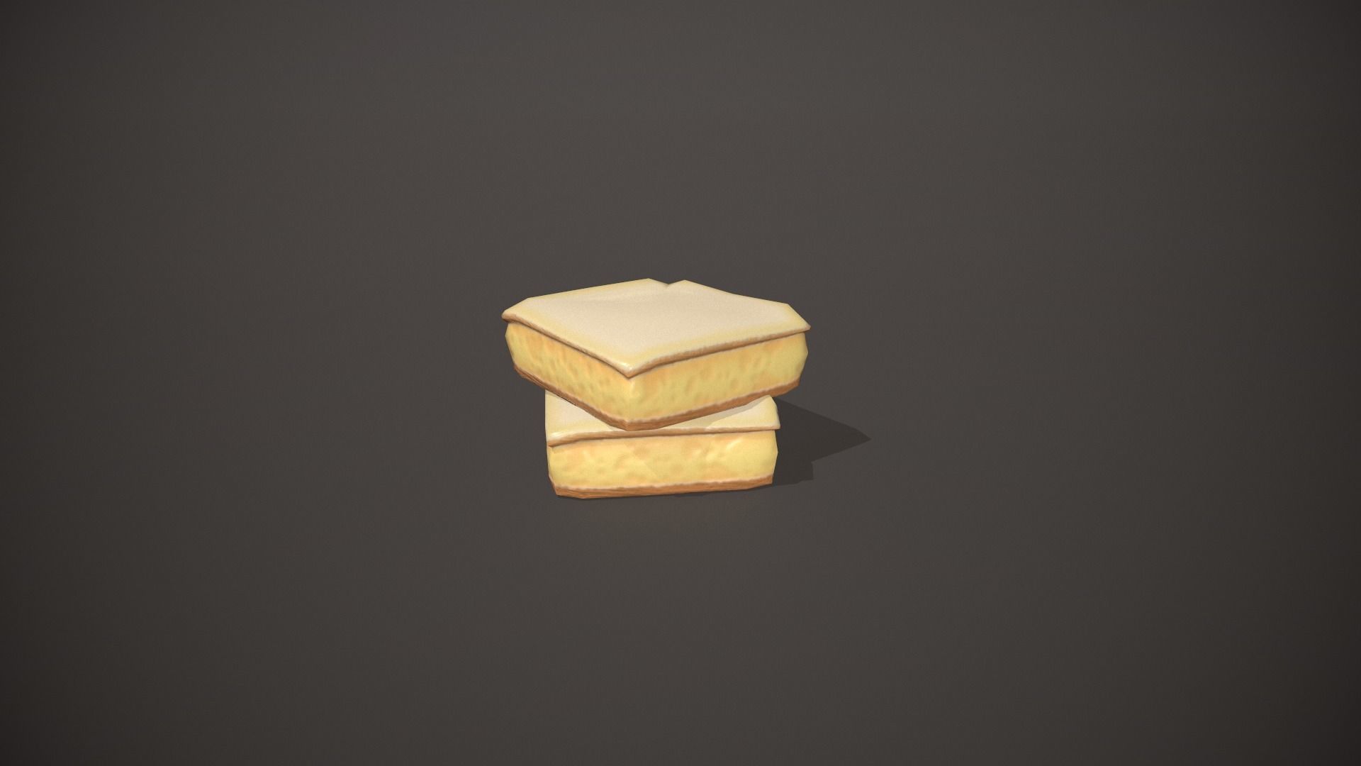 Custard Slice Low-poly 3D model_7