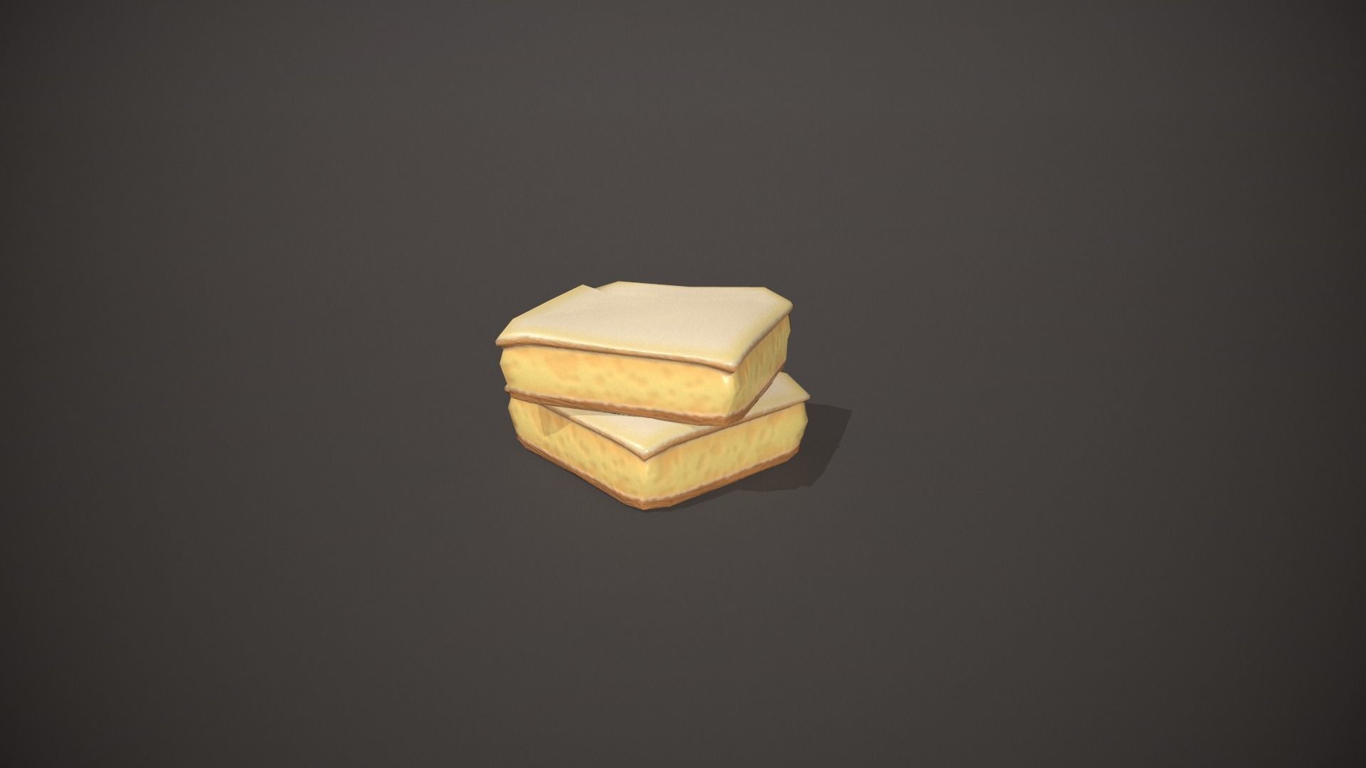 Custard Slice Low-poly 3D model_8