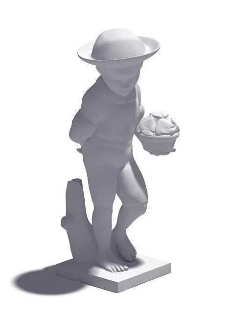 Young Boy Statue 3D model_0