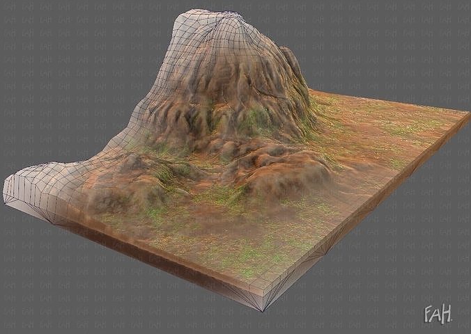 Terrain V02 Low-poly 3D model