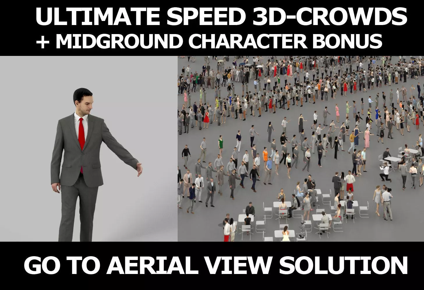 3d crowds and Jest a Midground business man walking gesturing 3D Model Collection_0