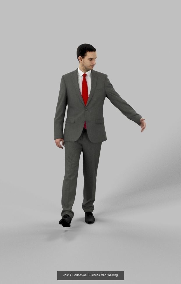 3d crowds and Jest a Midground business man walking gesturing 3D Model Collection_1