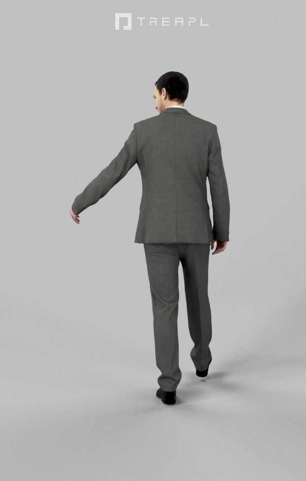 3d crowds and Jest a Midground business man walking gesturing 3D Model Collection_17