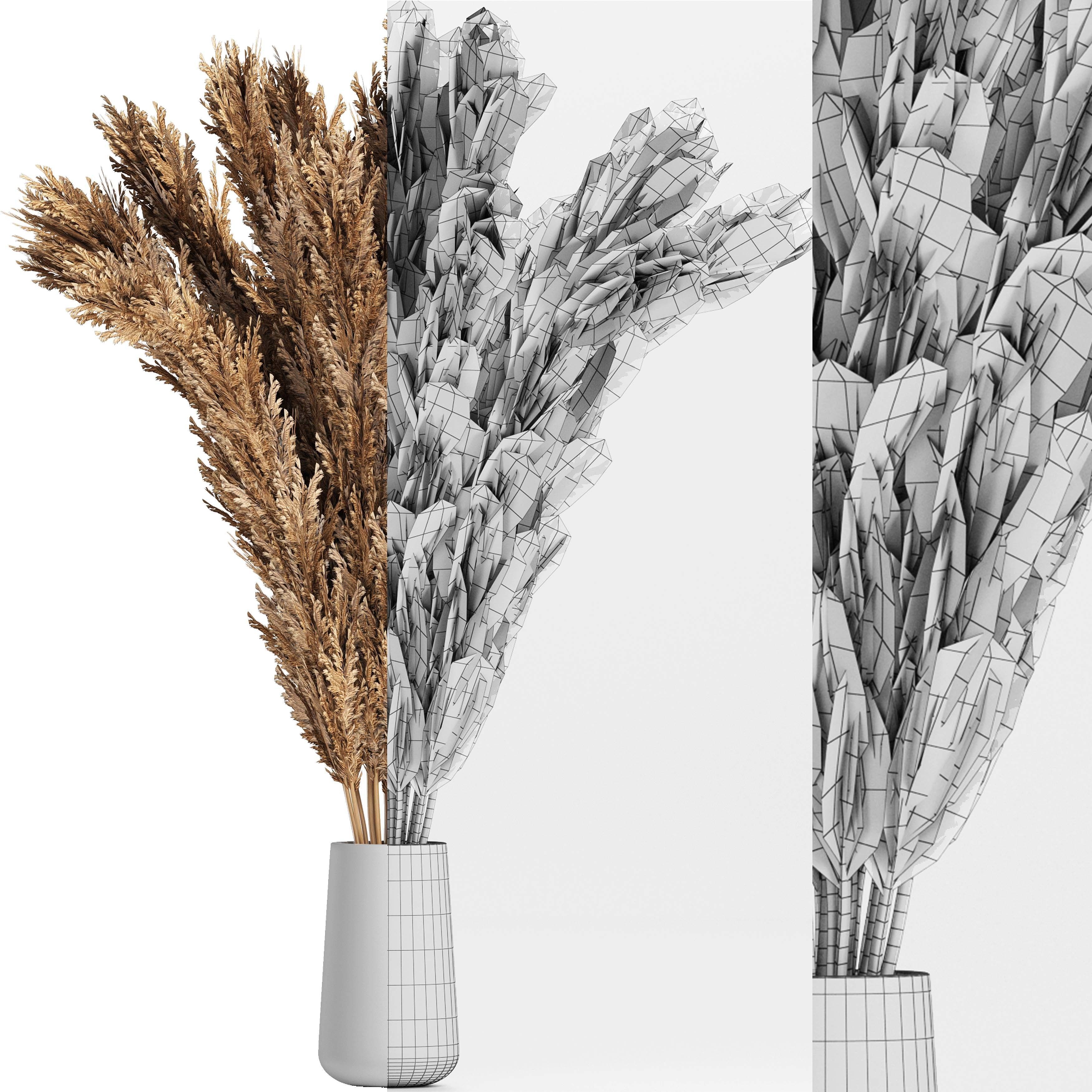 A bouquet of wheat 3D model_5