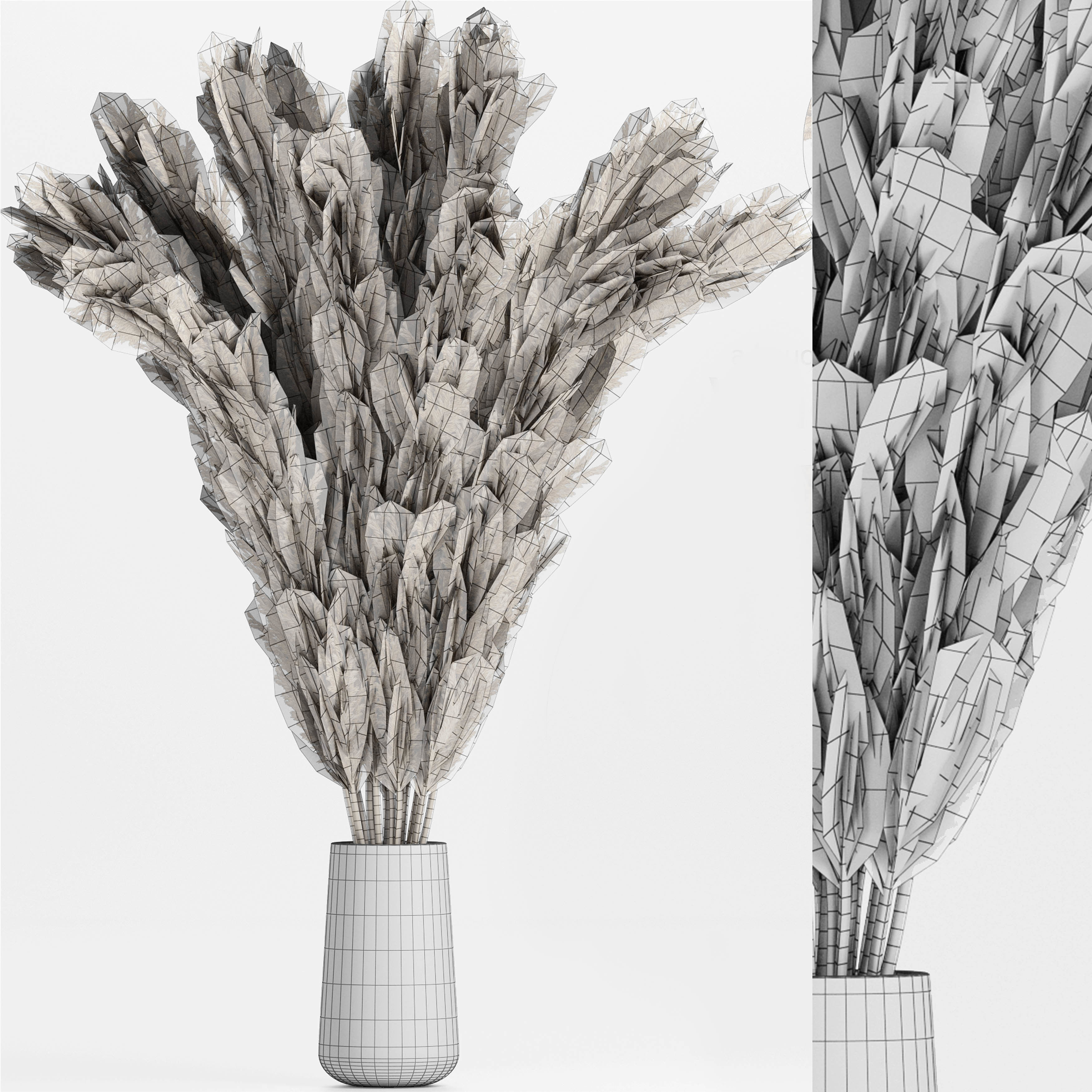 A bouquet of wheat 3D model_4