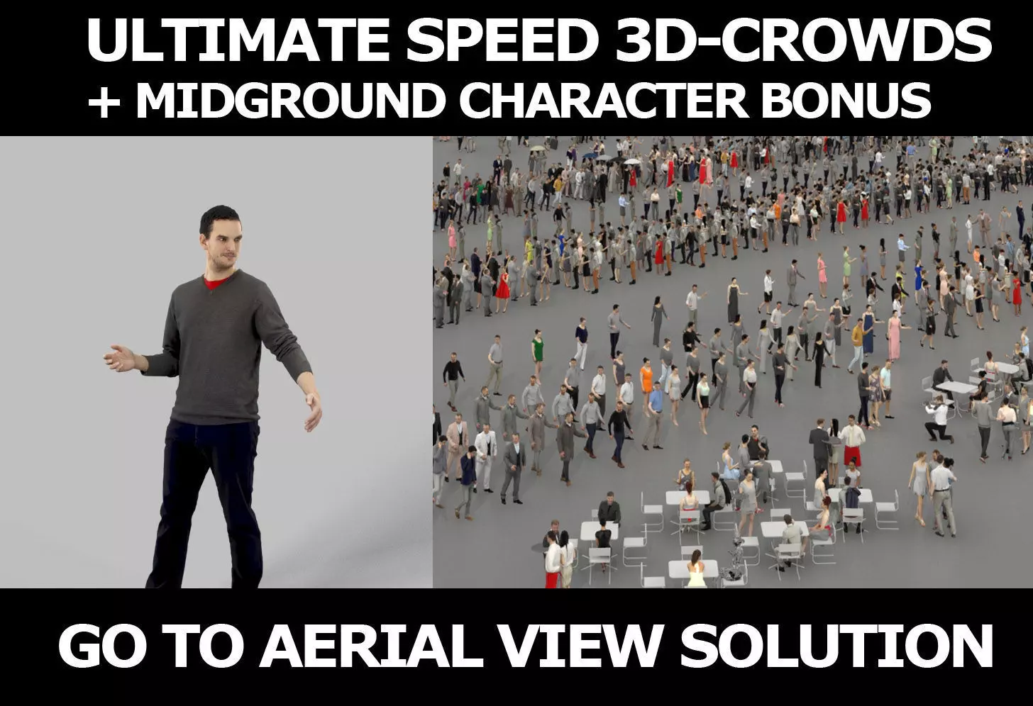3d crowds Jest A Midground Casual Walking Man Jeans Explaining 3D Model Collection_0