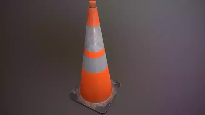 PBR Low poly Traffic cone
