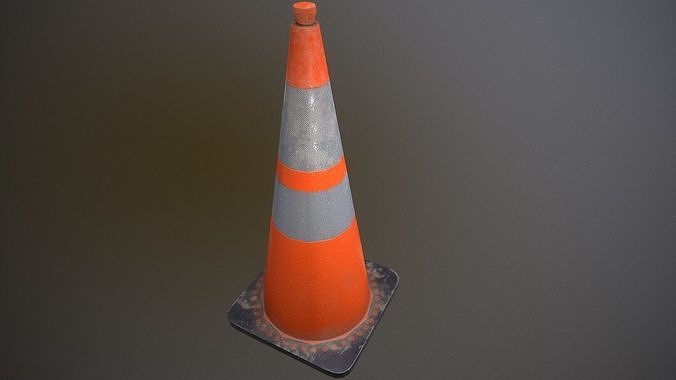 PBR Low poly Traffic cone Free low-poly 3D model