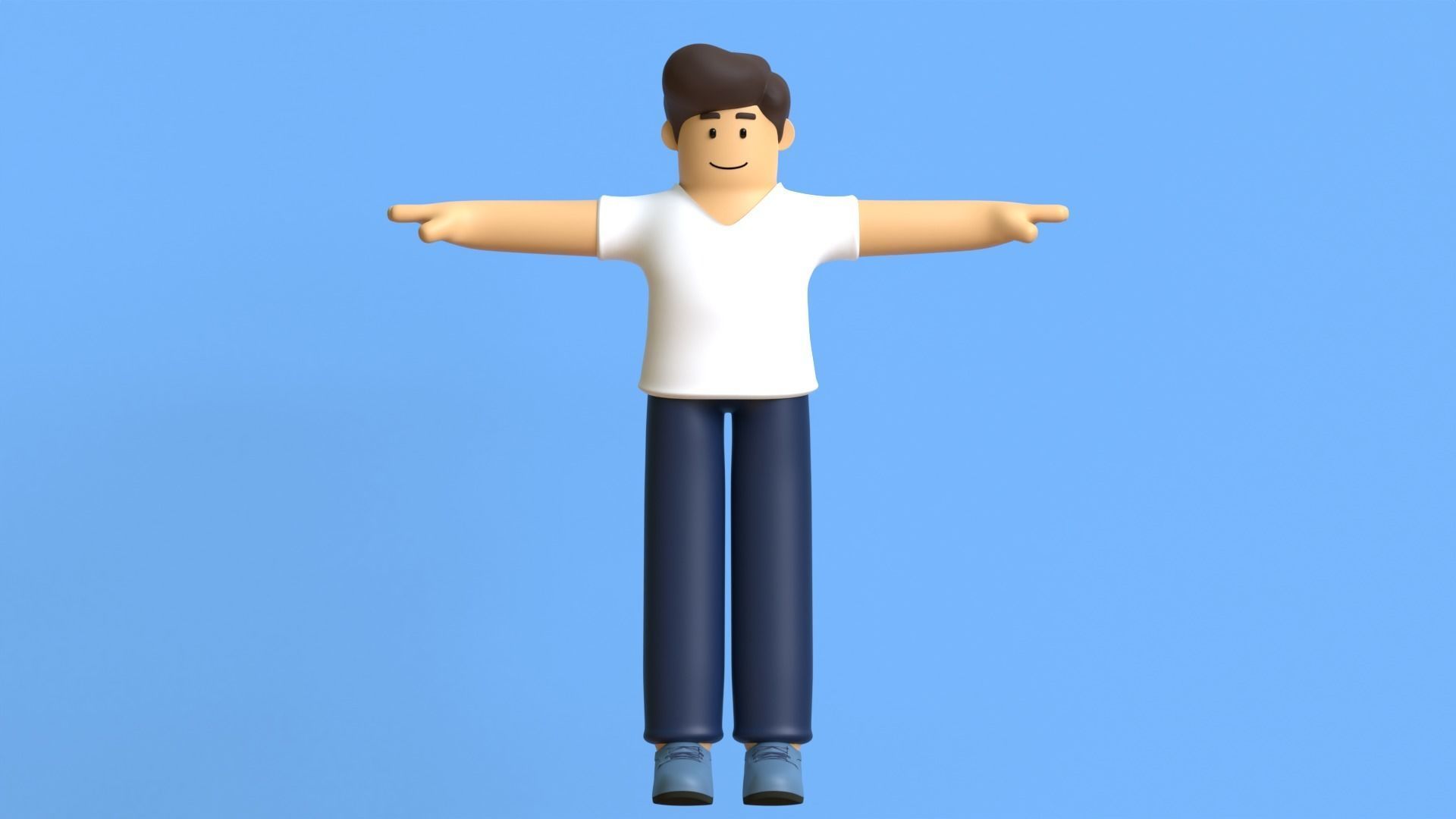 Minimal Cartoon Character Man 3D model_12