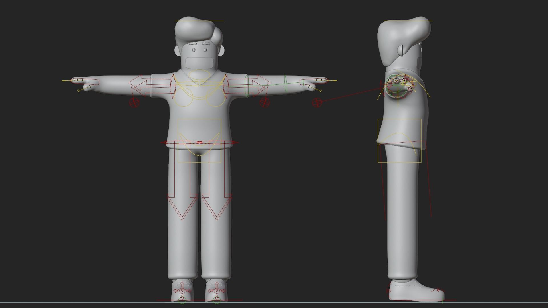 Minimal Cartoon Character Man 3D model_9
