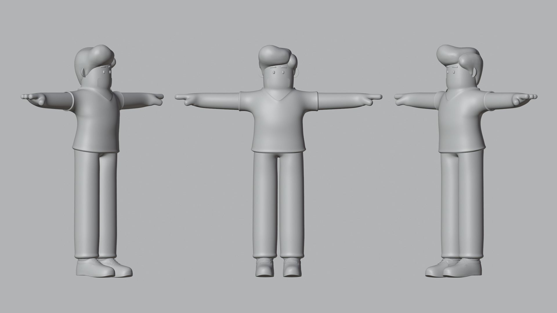 Minimal Cartoon Character Man 3D model_7