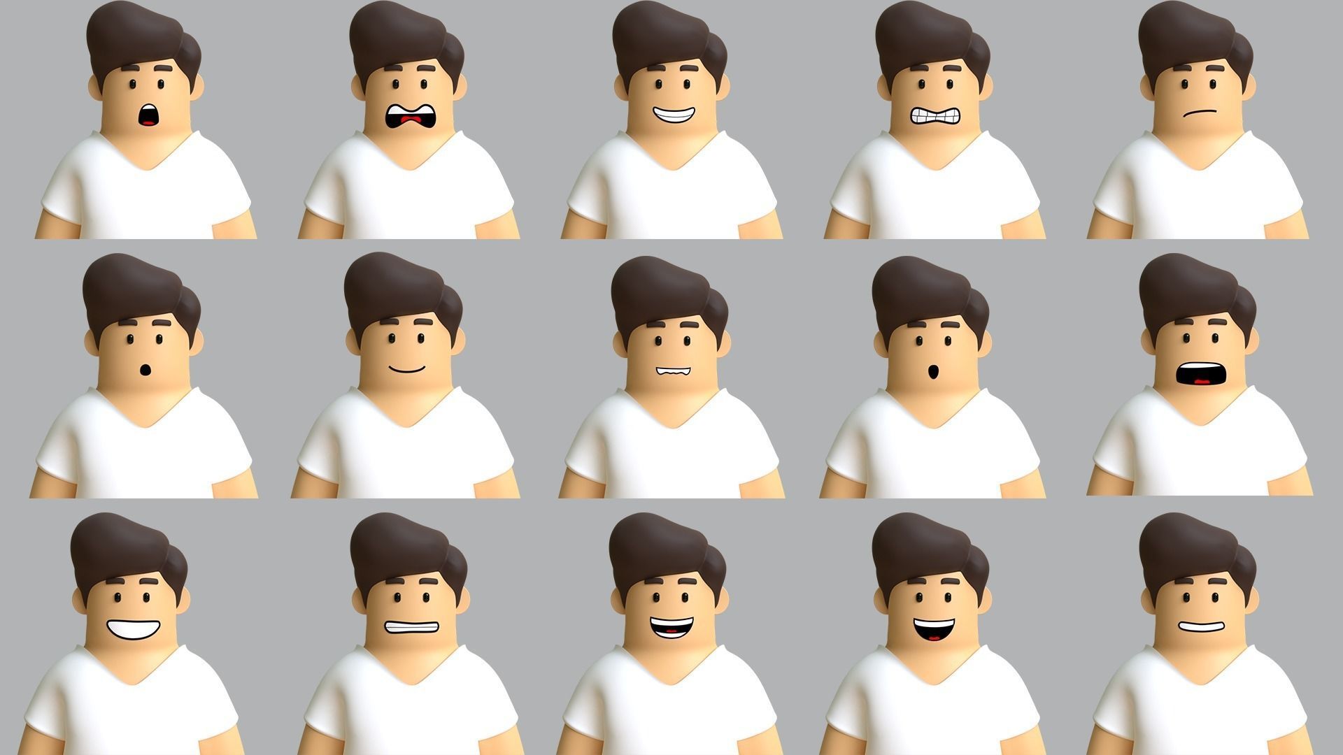 Minimal Cartoon Character Man 3D model_10
