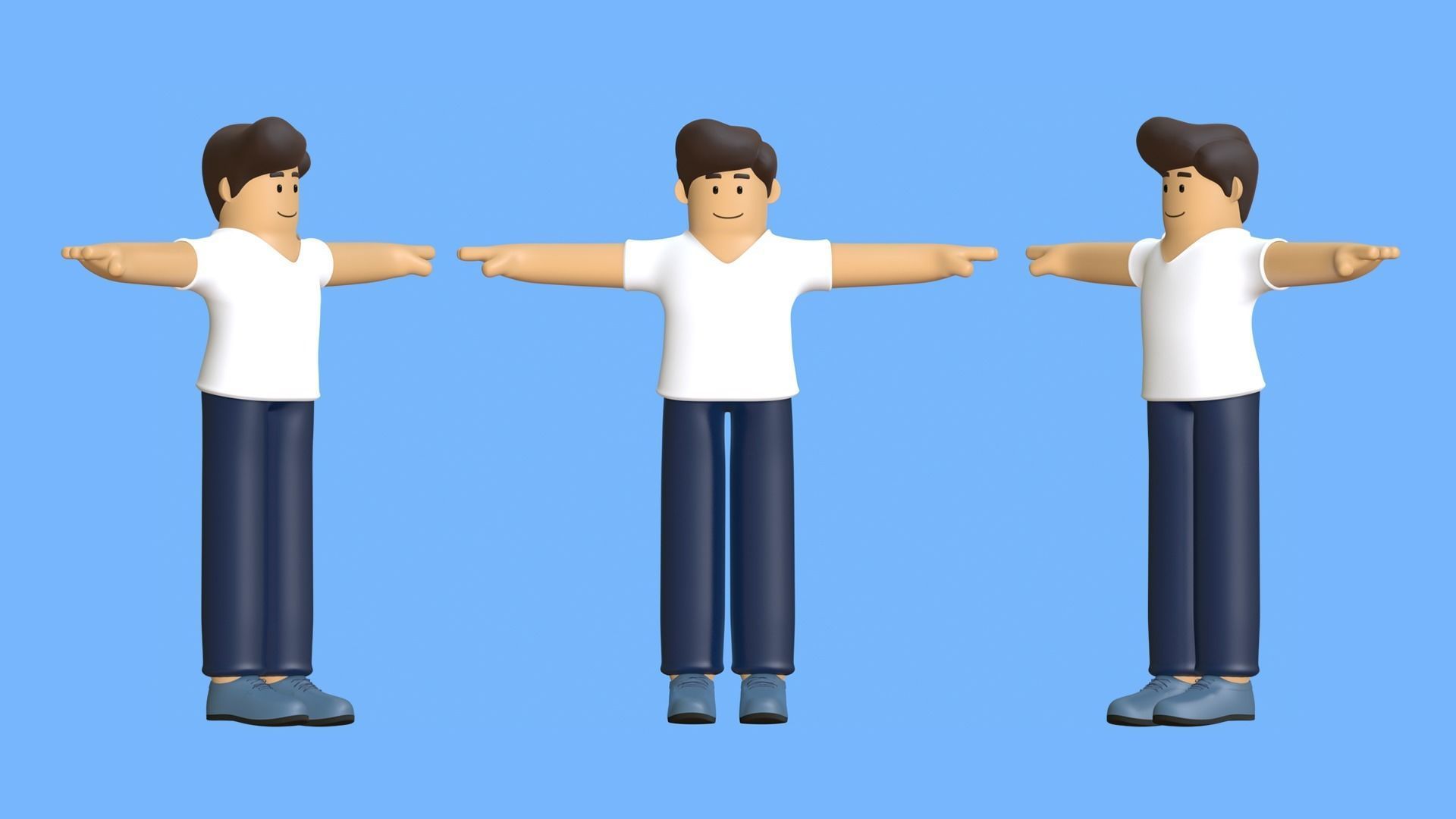 Minimal Cartoon Character Man 3D model_8