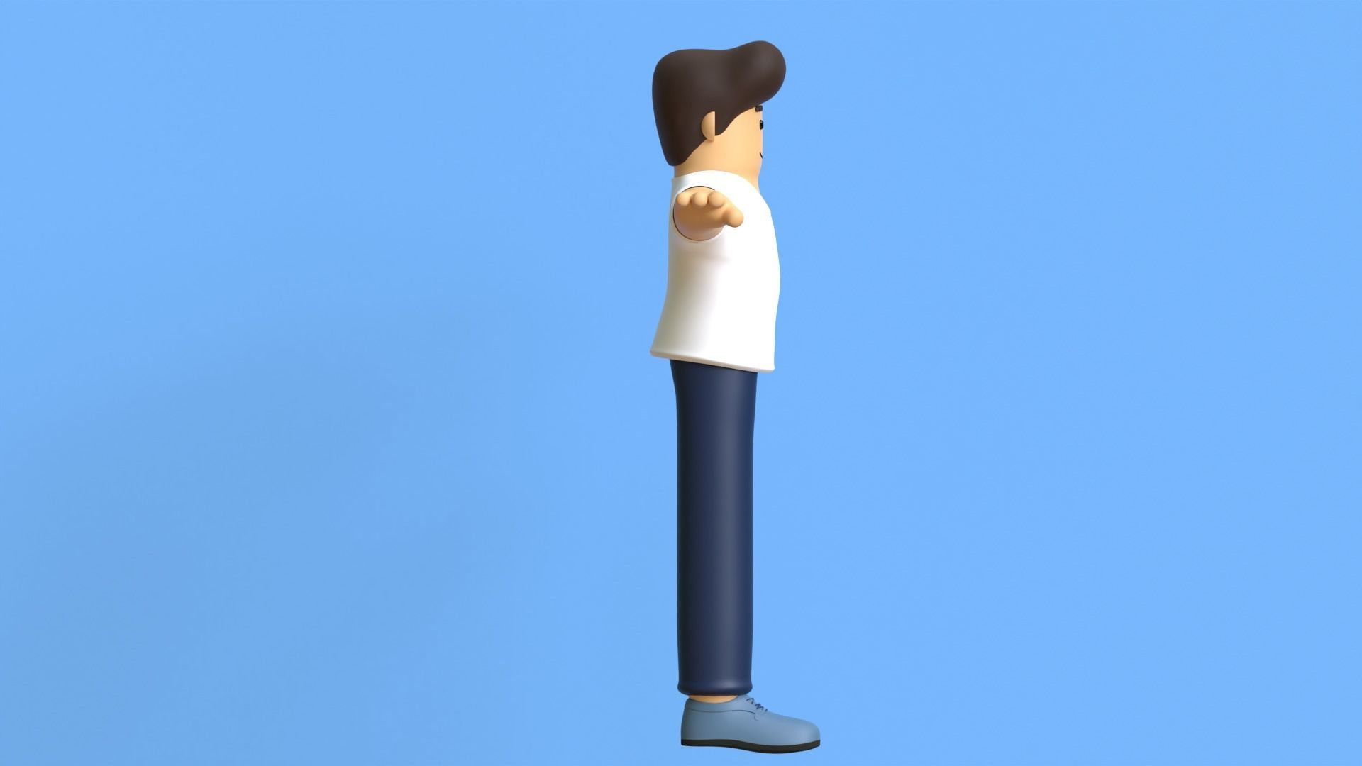 Minimal Cartoon Character Man 3D model_13