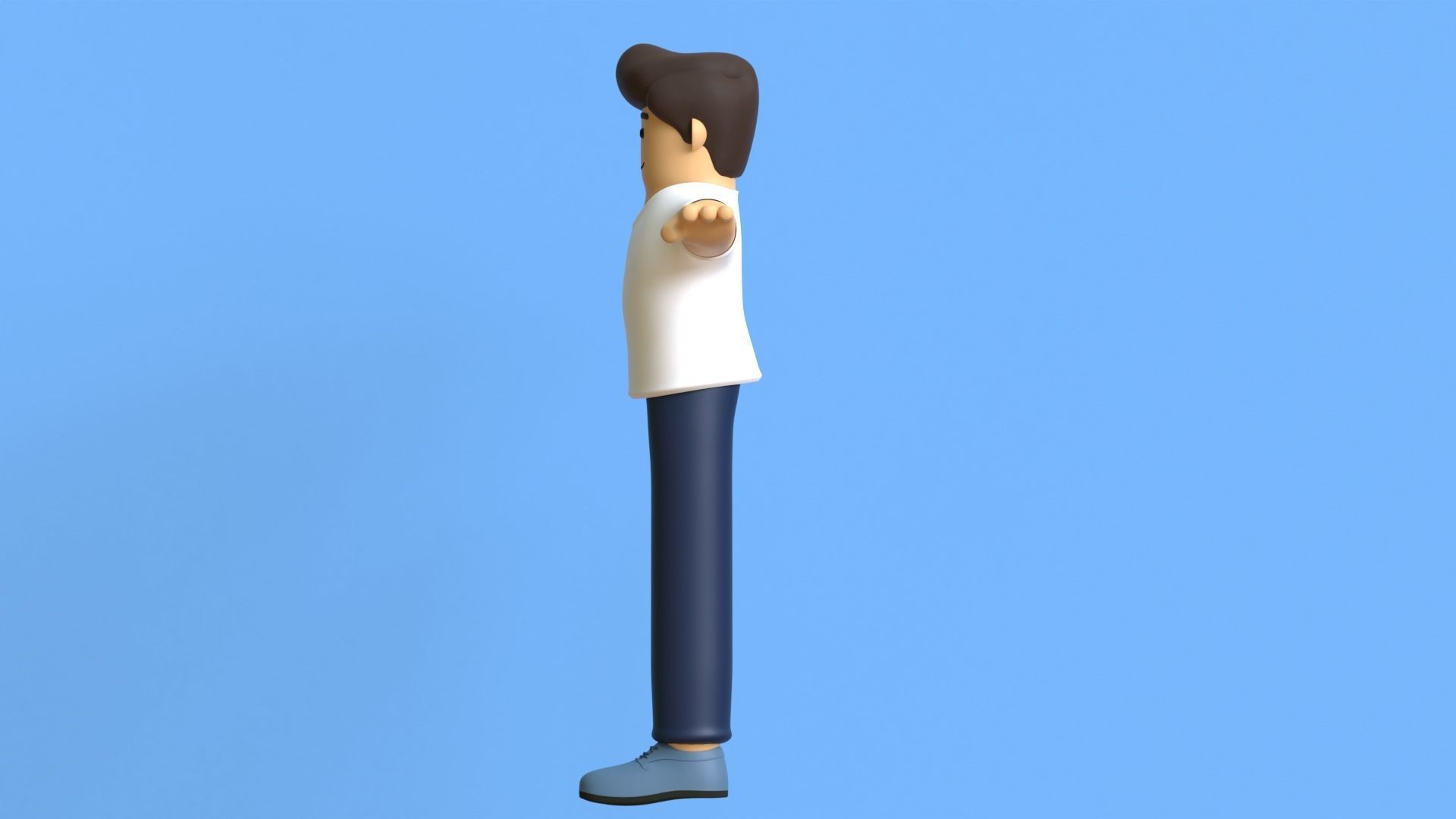Minimal Cartoon Character Man 3D model_15