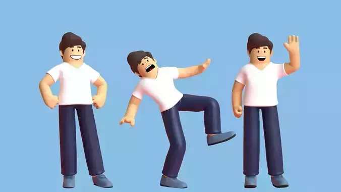 Minimal Cartoon Character Man 3D model