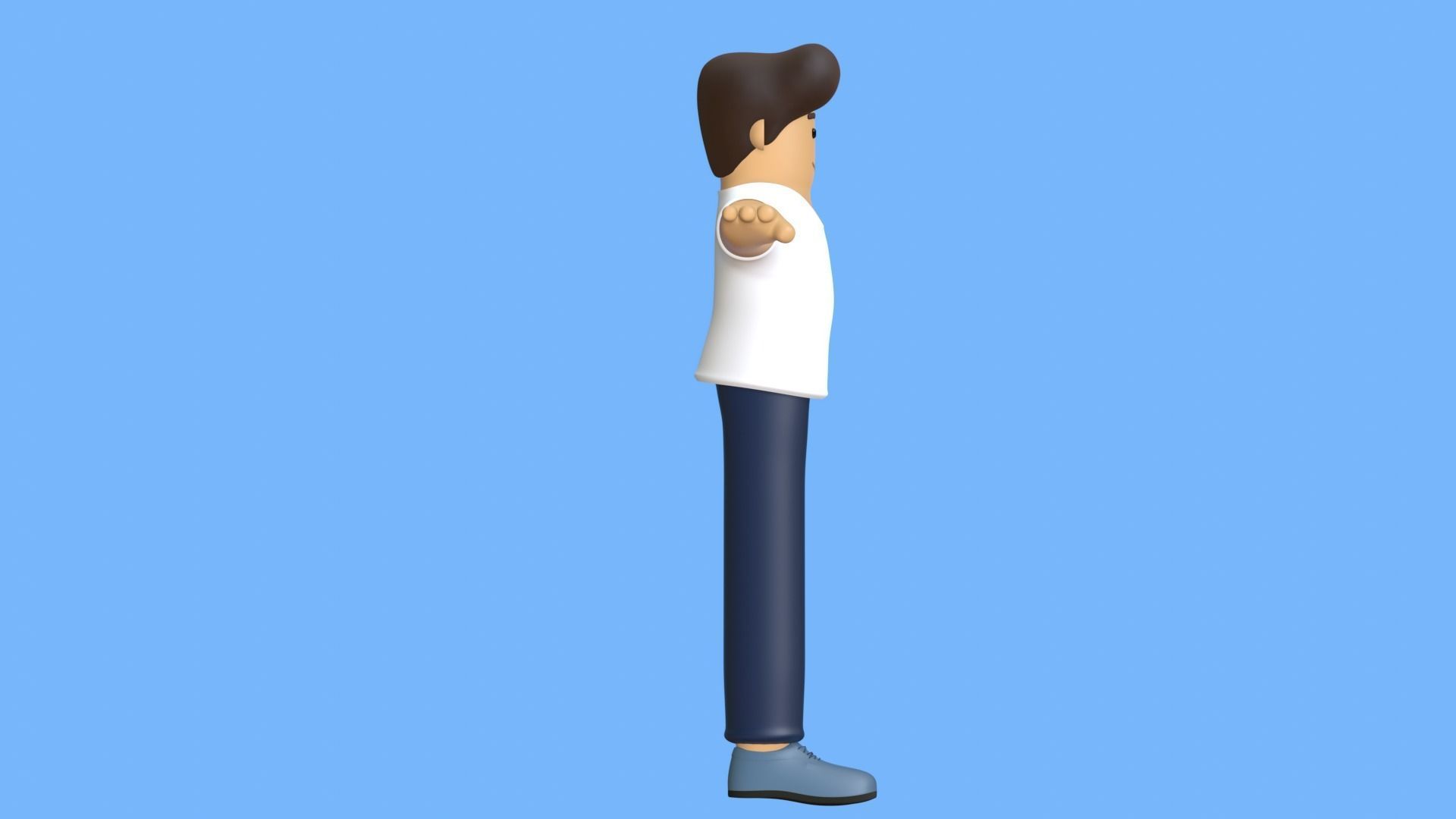 Minimal Cartoon Character Man 3D model_17