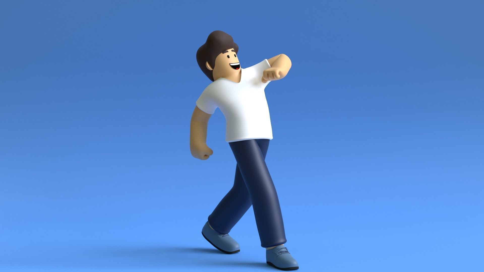 Minimal Cartoon Character Man 3D model_11