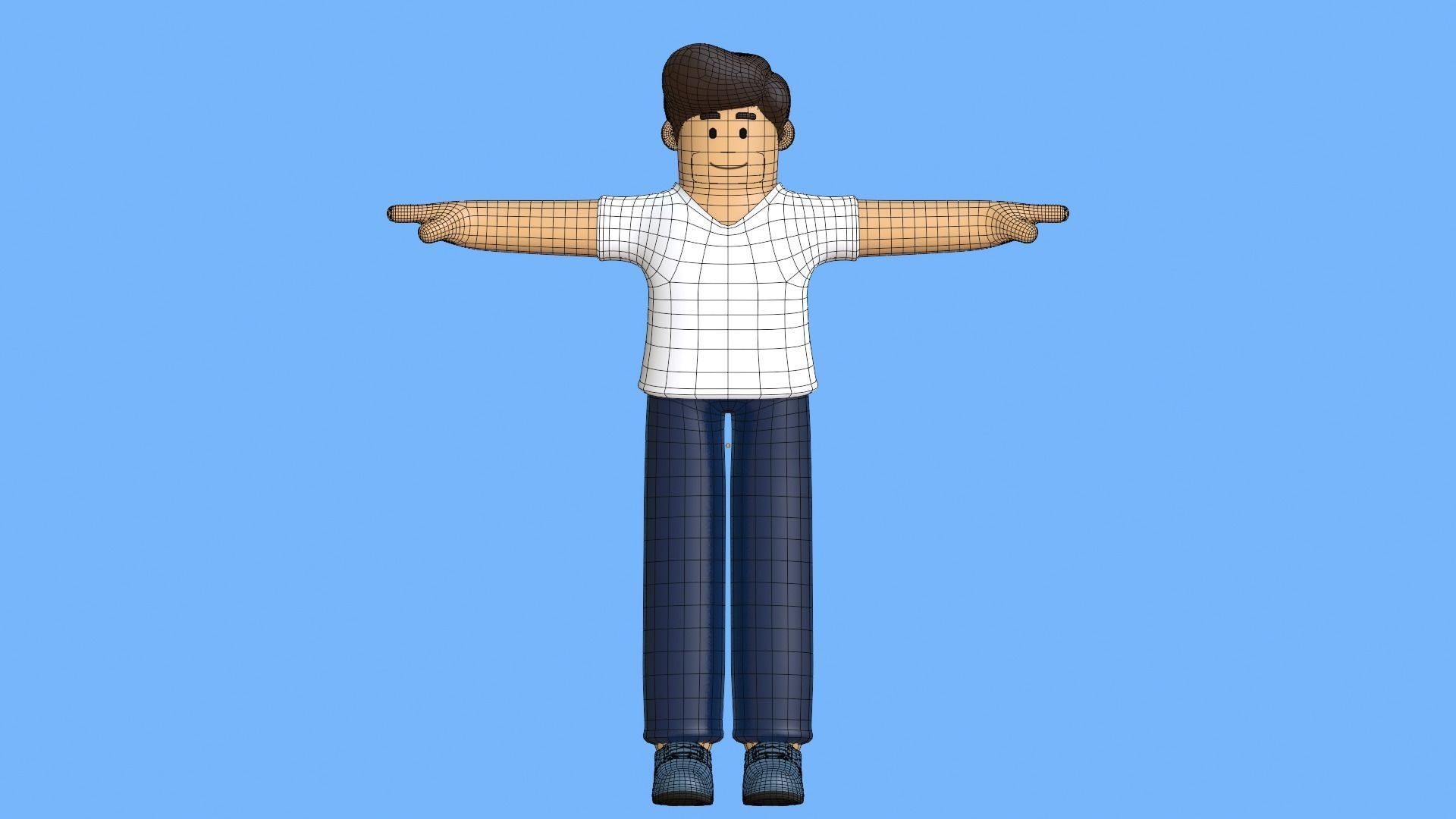 Minimal Cartoon Character Man 3D model_28