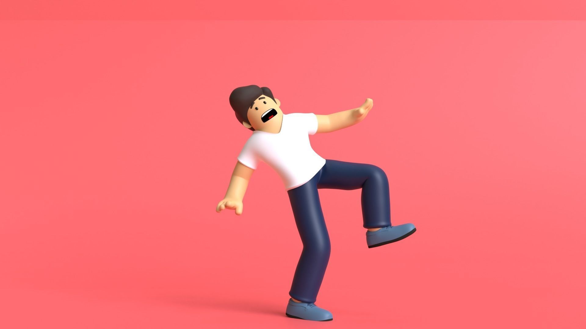 Minimal Cartoon Character Man 3D model_5