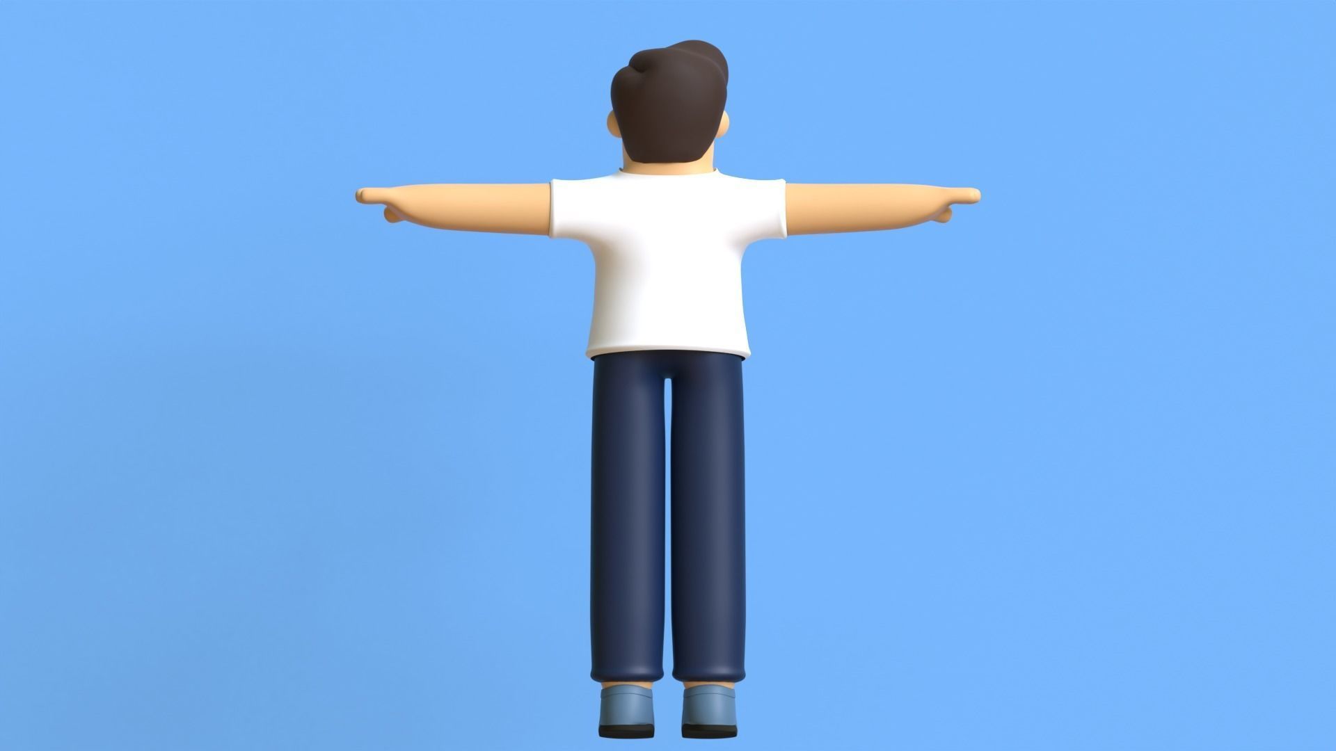 Minimal Cartoon Character Man 3D model_14