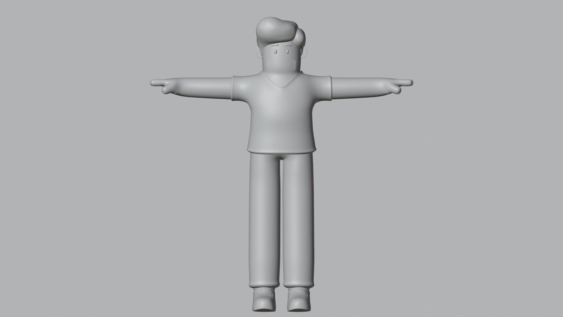 Minimal Cartoon Character Man 3D model_20