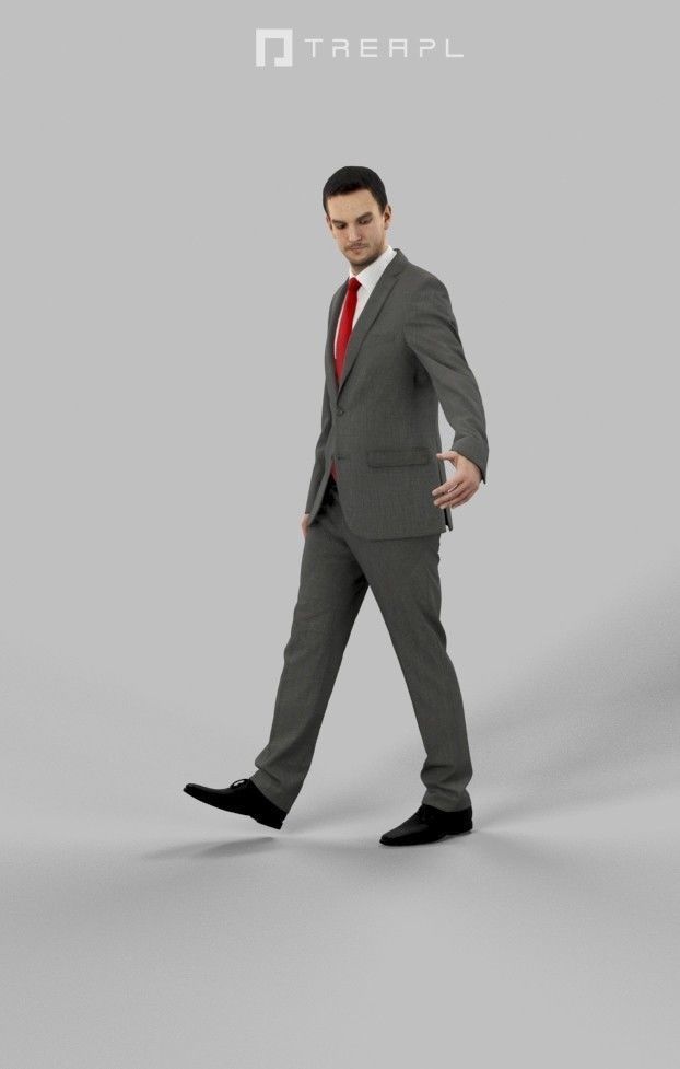 3d crowds and Jest A Midground Business Man Walking 3D Model Collection_14