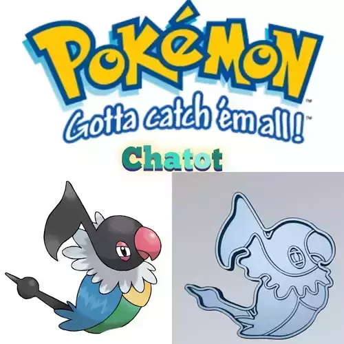 Amazing Pokemon Chatot Cookie Cutter Stamp Cake Decorating 