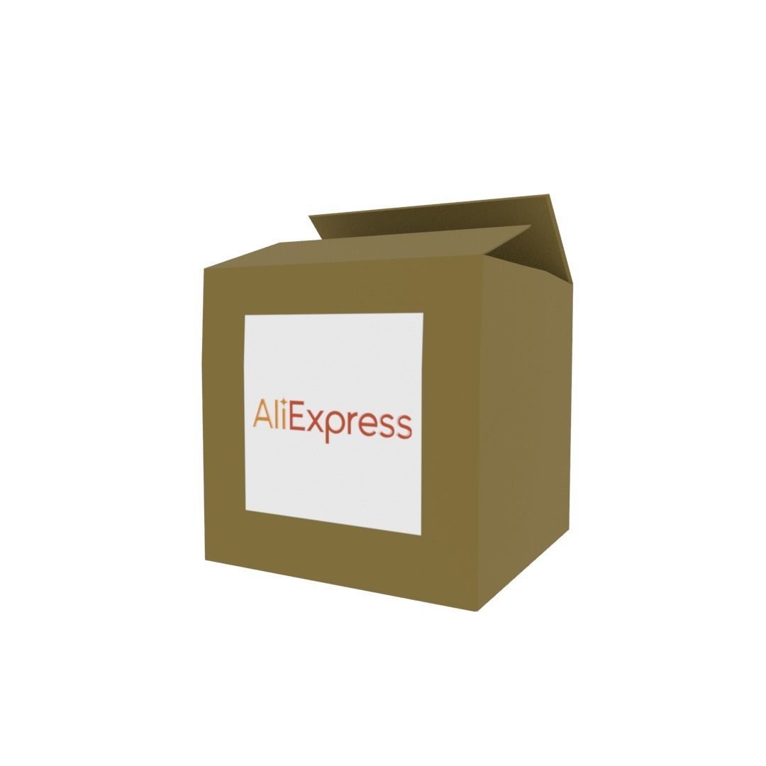 Ali express box Low-poly 3D model_1