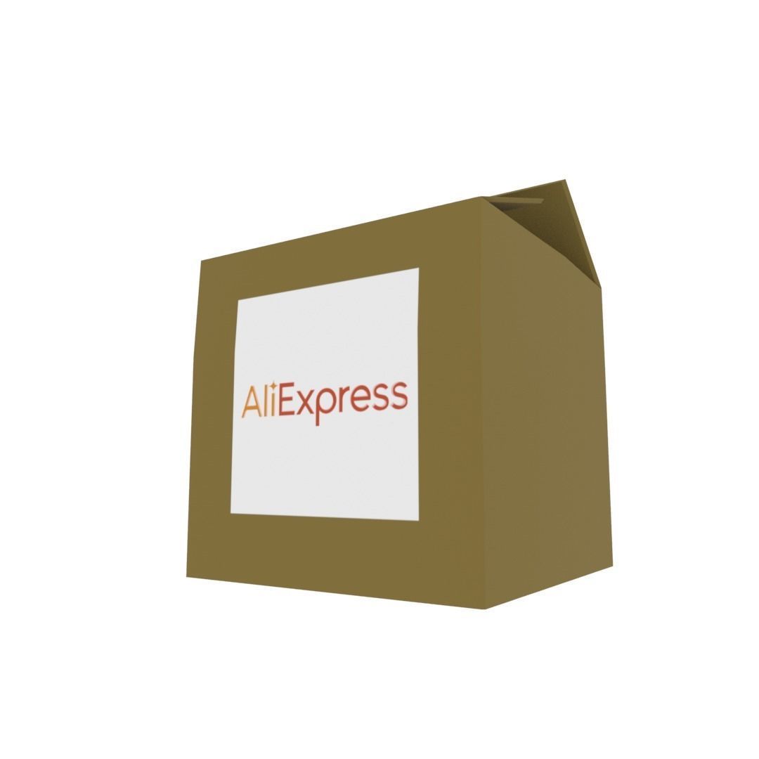 Ali express box Low-poly 3D model_2