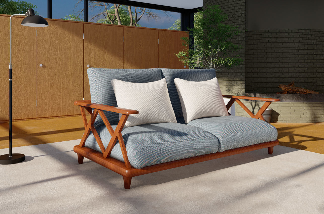 Modern Danish Sofa 3D model_1