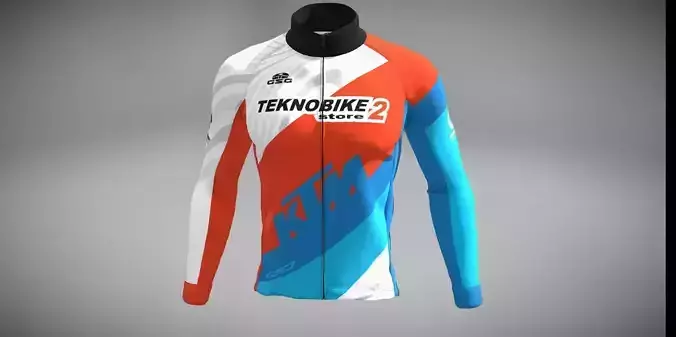 TEKNOBIKESTORE 2022 ARANCIO AZZURRO cloth 3D model