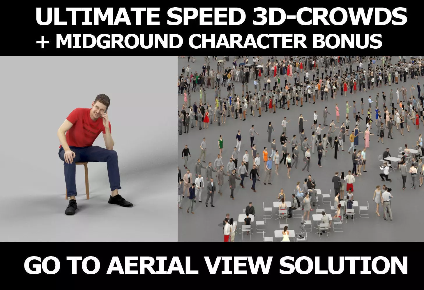 3d crowds and Jayne Midground Casual Man Sitting Cell Phone 3D Model Collection_0